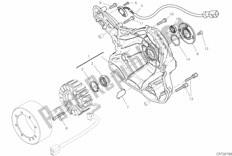 All parts for the Generator Cover of the Ducati Scrambler Desert Sled USA 803 2019